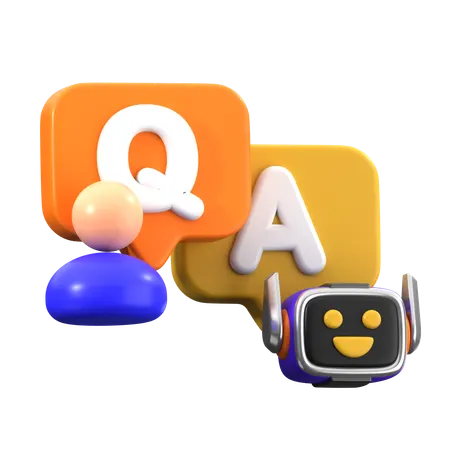 Question And Answer BOT  3D Icon
