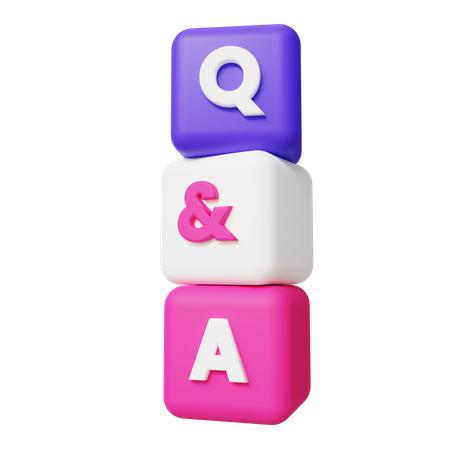 Question And Answer Boxes Stack  3D Icon