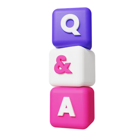 Question And Answer Boxes Stack  3D Icon