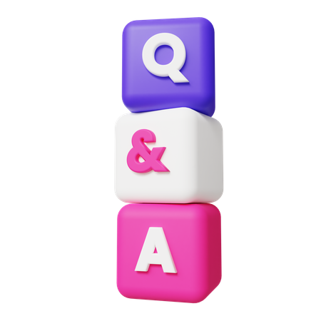 Question And Answer Boxes Stack  3D Icon