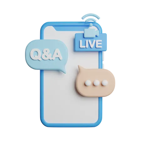 Question Answer Live Streaming 3D Icon