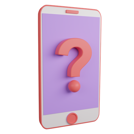 Question At Mobile Screen  3D Icon
