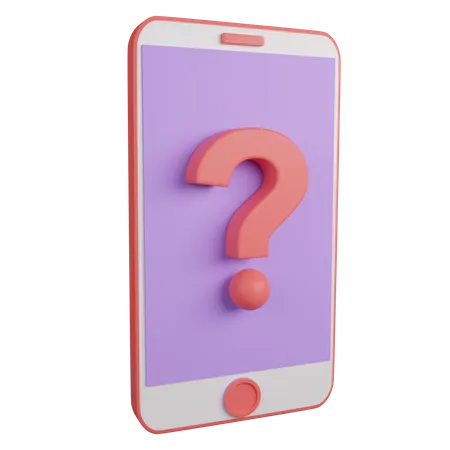 Question At Mobile Screen 3 D Icon Contains PNG BLEND GLTF And OBJ Files 3D Icon