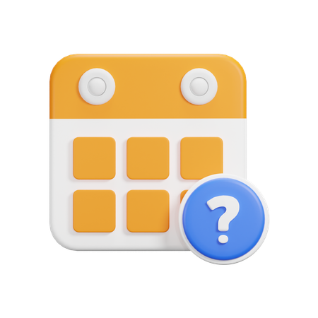 Question Calendar  3D Icon