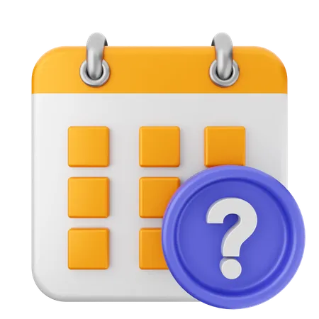 Question Calendar  3D Icon