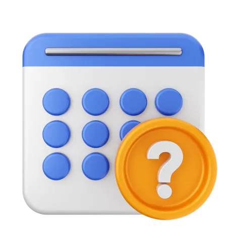 Question Calendar  3D Icon