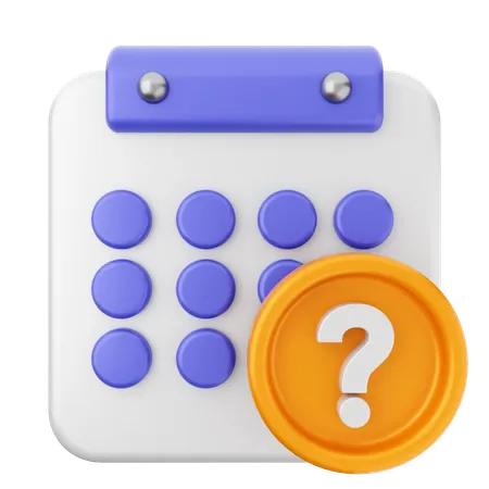 Question Calendar  3D Icon