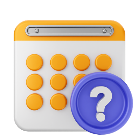 Question Calendar  3D Icon