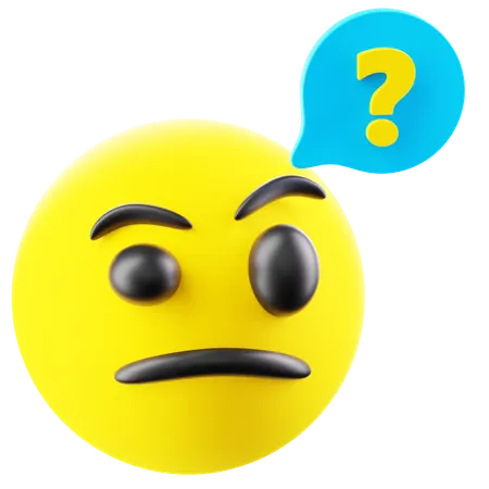 Question Emoji Face  3D Icon