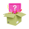 3d question in box illustration