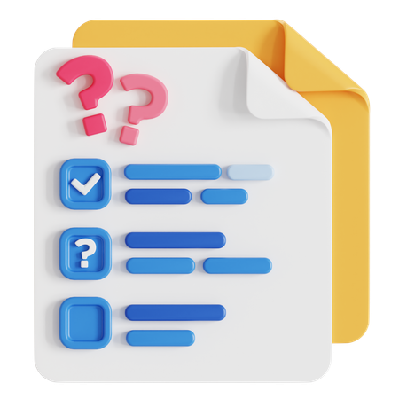 Question list  3D Icon