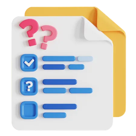 Question list  3D Icon