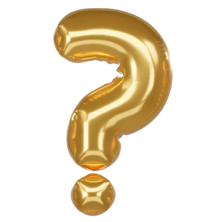 Question Mark 3 D Illustration In Golden Balloon Style 3D Icon