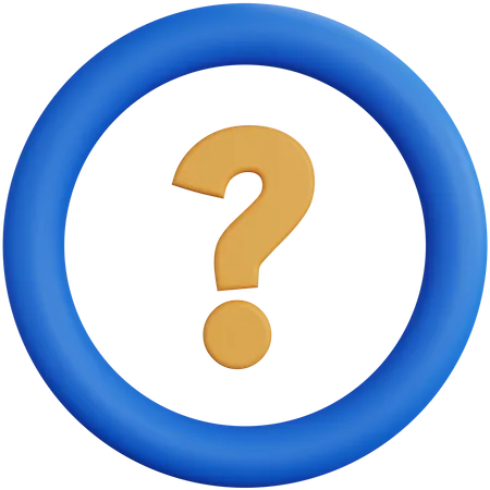 3 D Rendering Question Mark With Circle Isolated 3D Icon