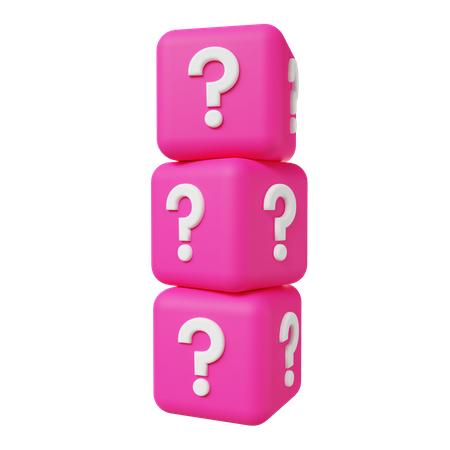 Question Mark Boxes Stack  3D Icon