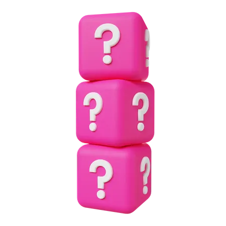 Question Mark Boxes Stack  3D Icon