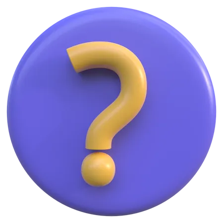 Question Mark Button  3D Icon