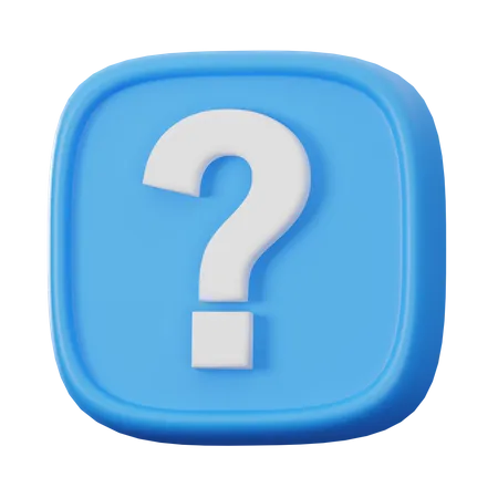 Question Mark Button  3D Icon