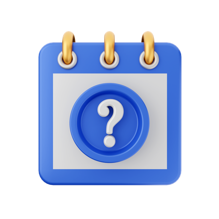 Question Mark Calendar  3D Icon