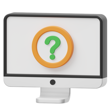 Question Mark Computer 3D Icon