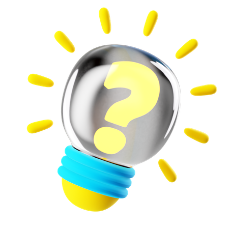 Question Mark Light Bulb  3D Icon