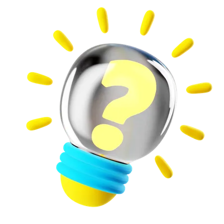 Question Mark Light Bulb  3D Icon