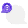 question mark speech bubble 3d logo