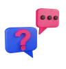 Question mark speech bubbles