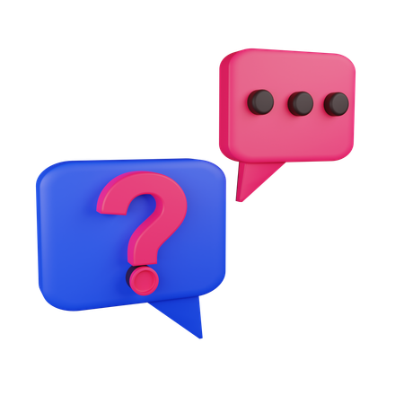 Question mark speech bubbles  3D Icon