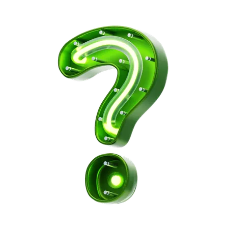 Question Mark Symbol Shape Neon Text  3D Icon