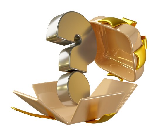 Question Mark With Gift Box  3D Illustration