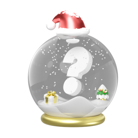 Question Mark With Snow Ball  3D Icon