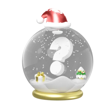 Question Mark With Snow Ball  3D Icon