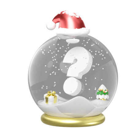 Question Mark With Snow Ball  3D Icon