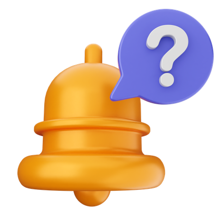 Question Notification Bell  3D Icon