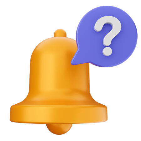 Question Notification Bell  3D Icon