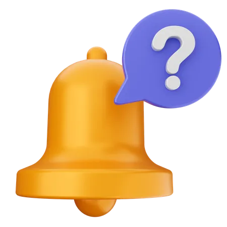 Question Notification Bell  3D Icon