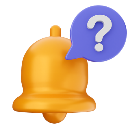 Question Notification Bell  3D Icon