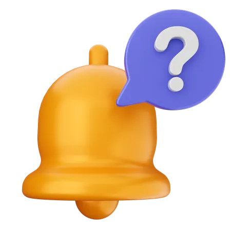 Question Notification Bell  3D Icon