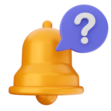 Question Notification Bell  3D Icon