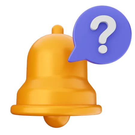 Question Notification Bell  3D Icon