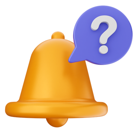 Question Notification Bell  3D Icon