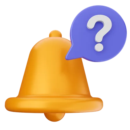 Question Notification Bell  3D Icon