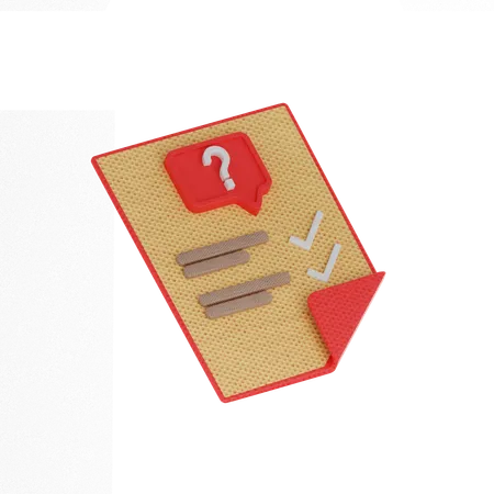 Question Paper  3D Icon