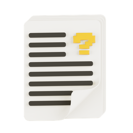 Question paper  3D Icon
