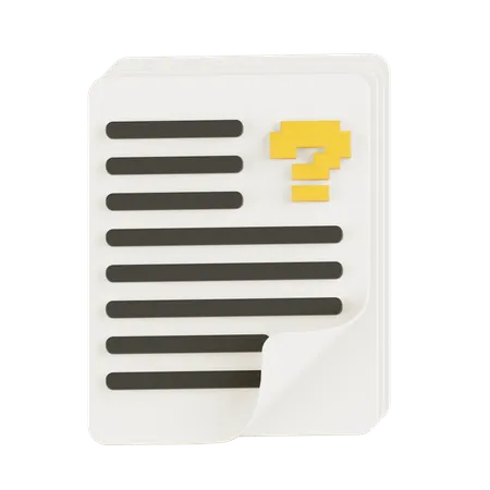 Question paper  3D Icon