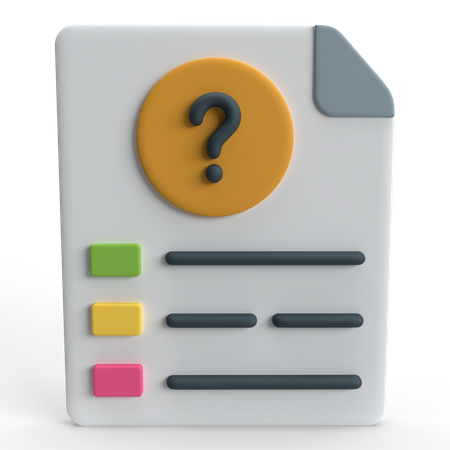 Question Paper  3D Icon