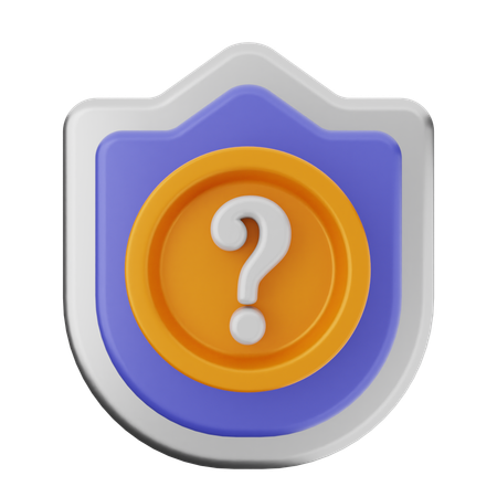 Question Shield Protection  3D Icon