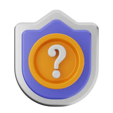 Question Shield Protection  3D Icon