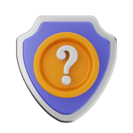 Question Shield Protection  3D Icon